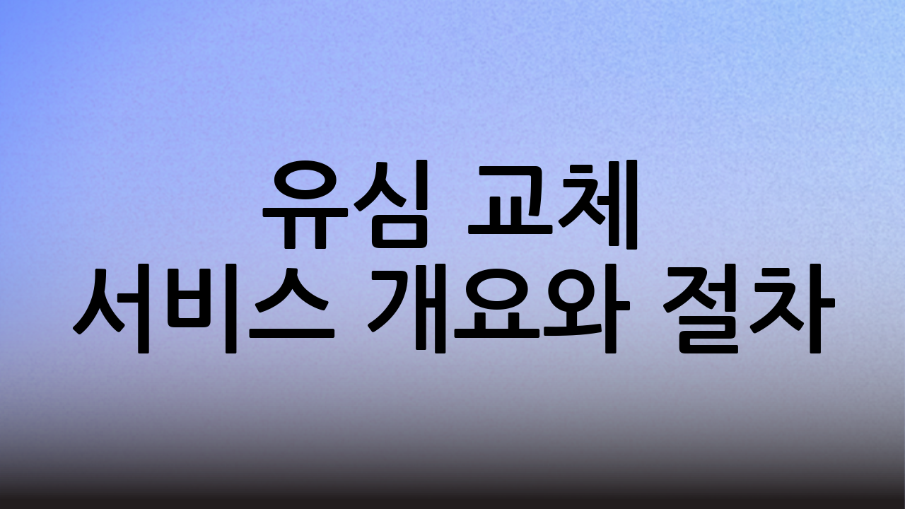 유심 교체 서비스 개요와 절차