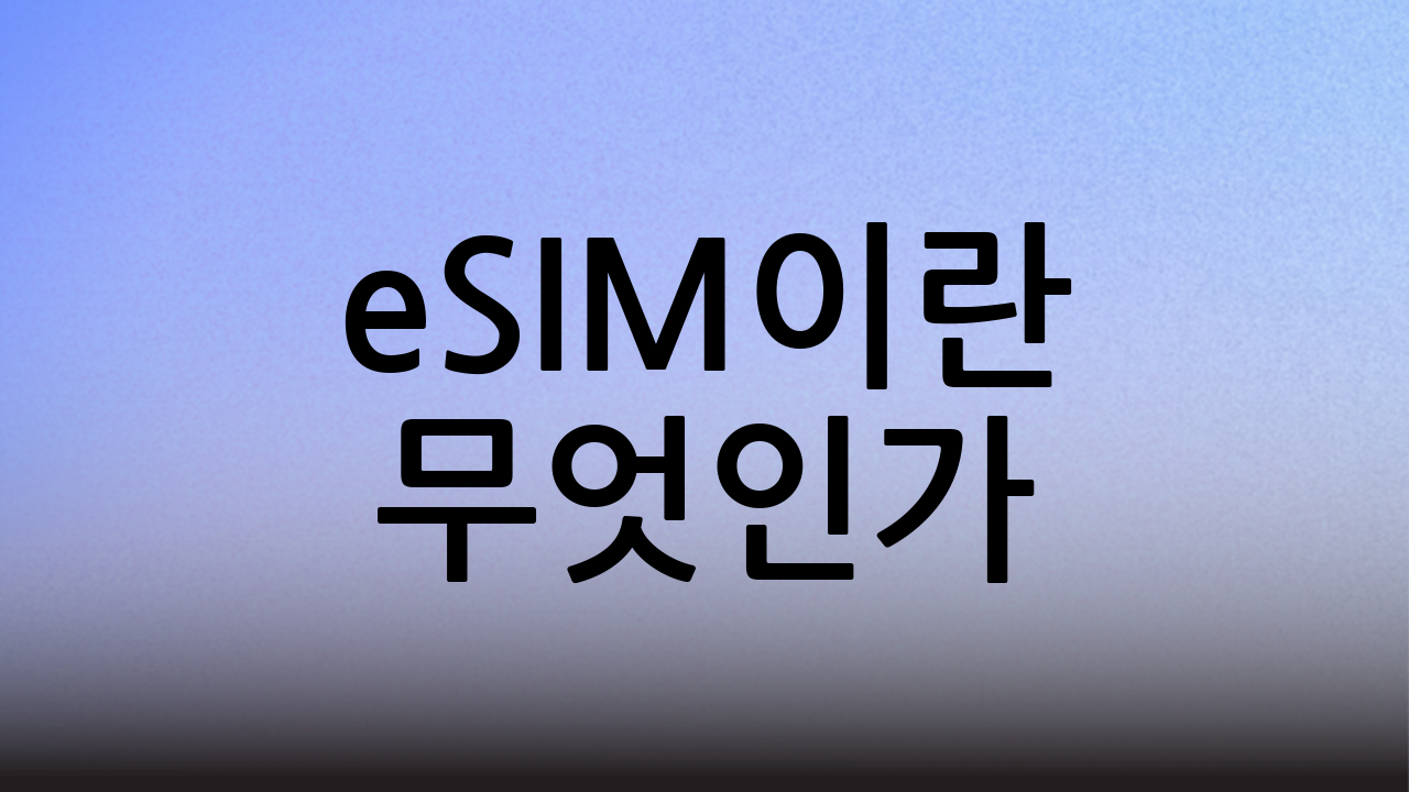 eSIM이란 무엇인가?