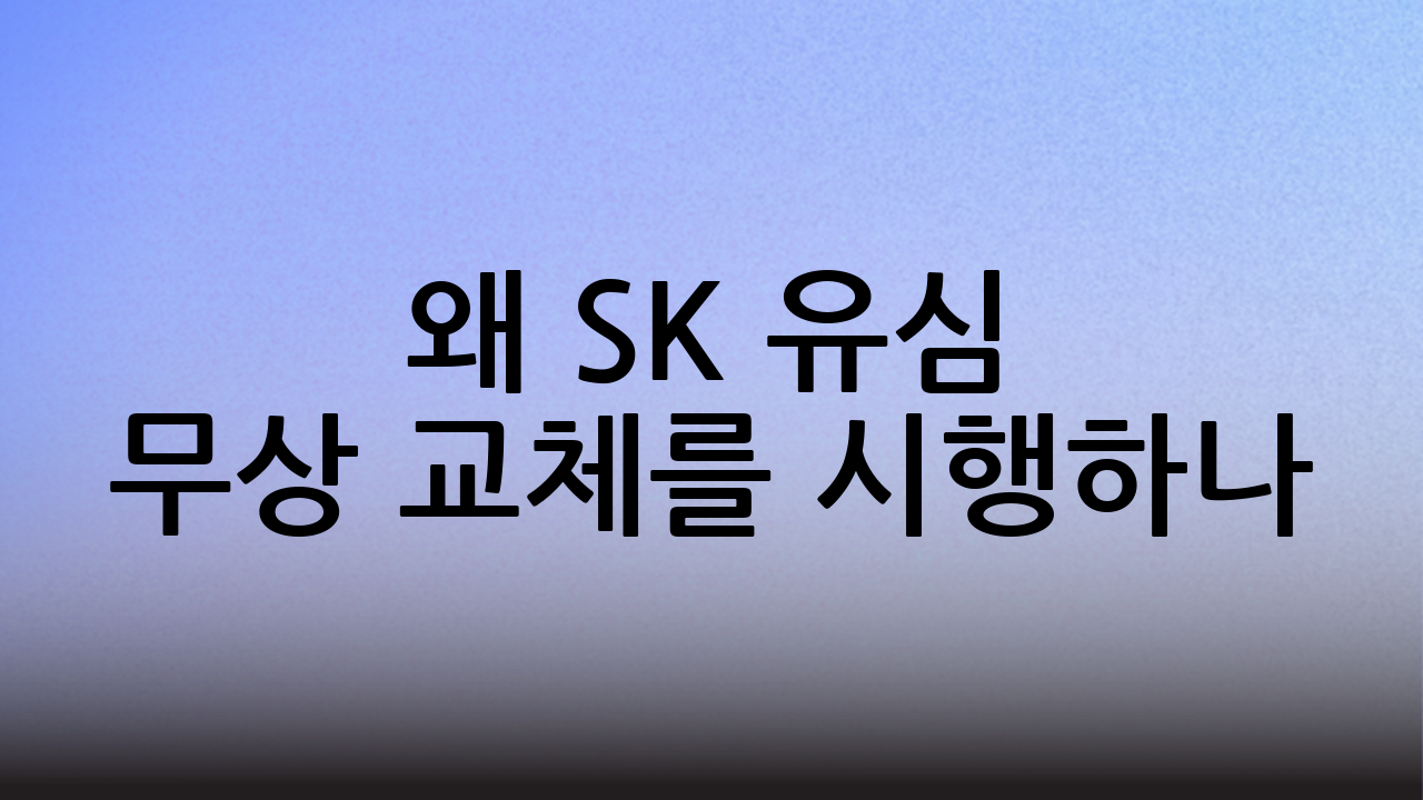 왜 SK 유심 무상 교체를 시행하나?