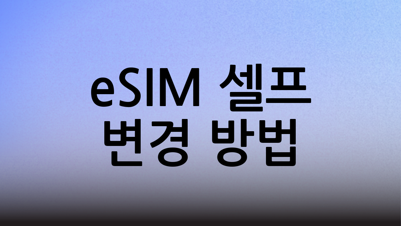 eSIM 셀프 변경 방법