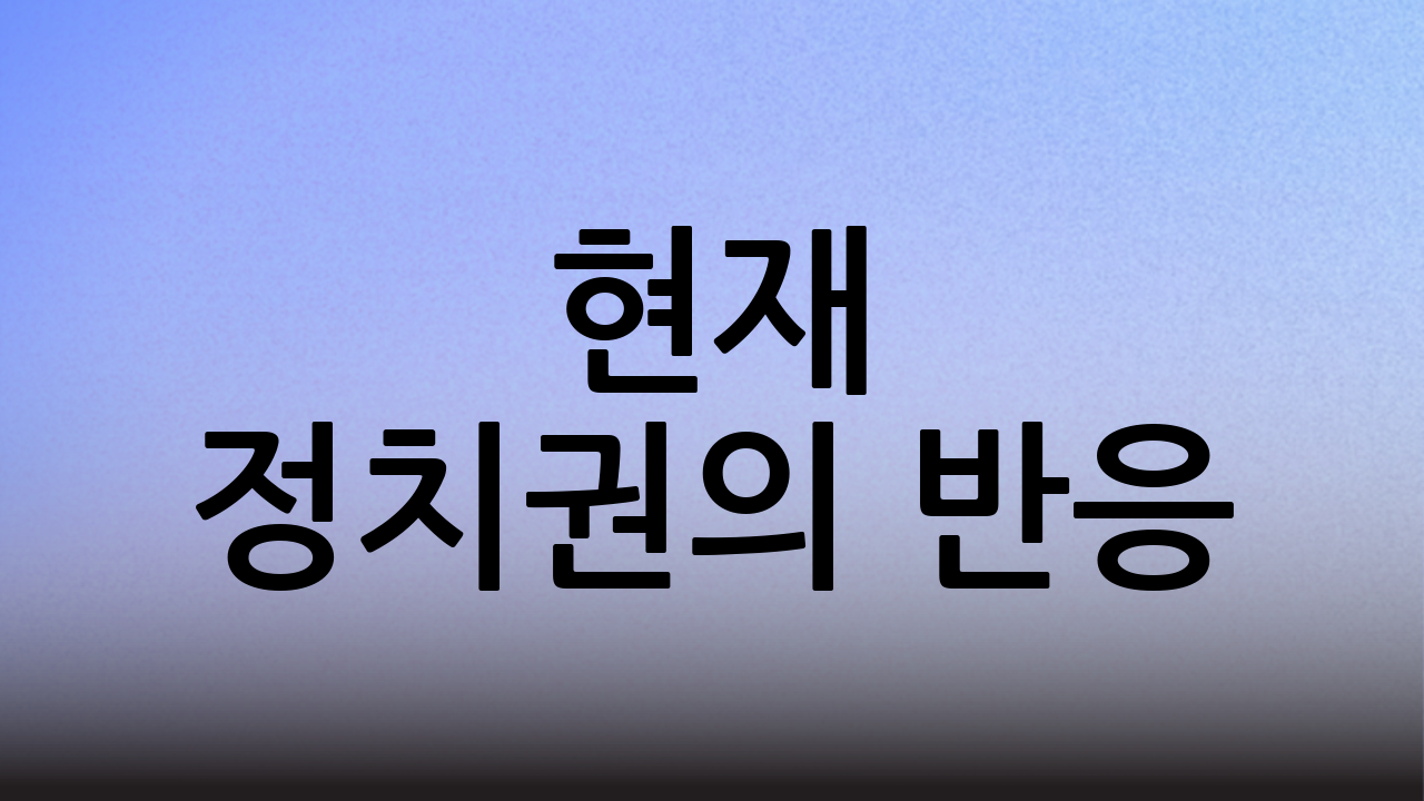 현재 정치권의 반응