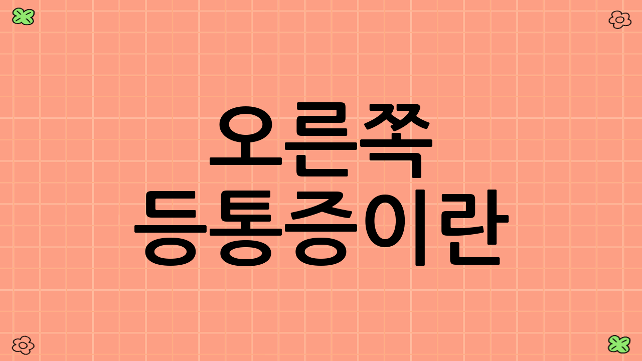 오른쪽 등통증이란?