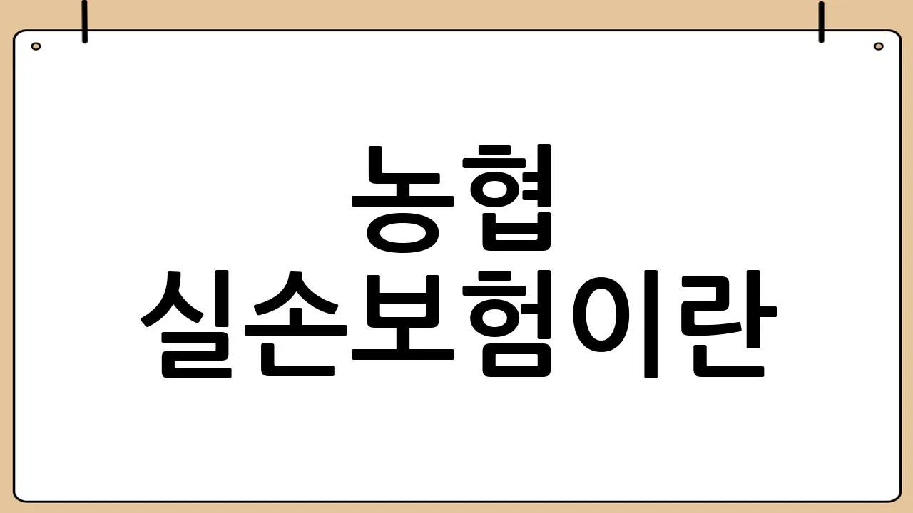 농협 실손보험이란?