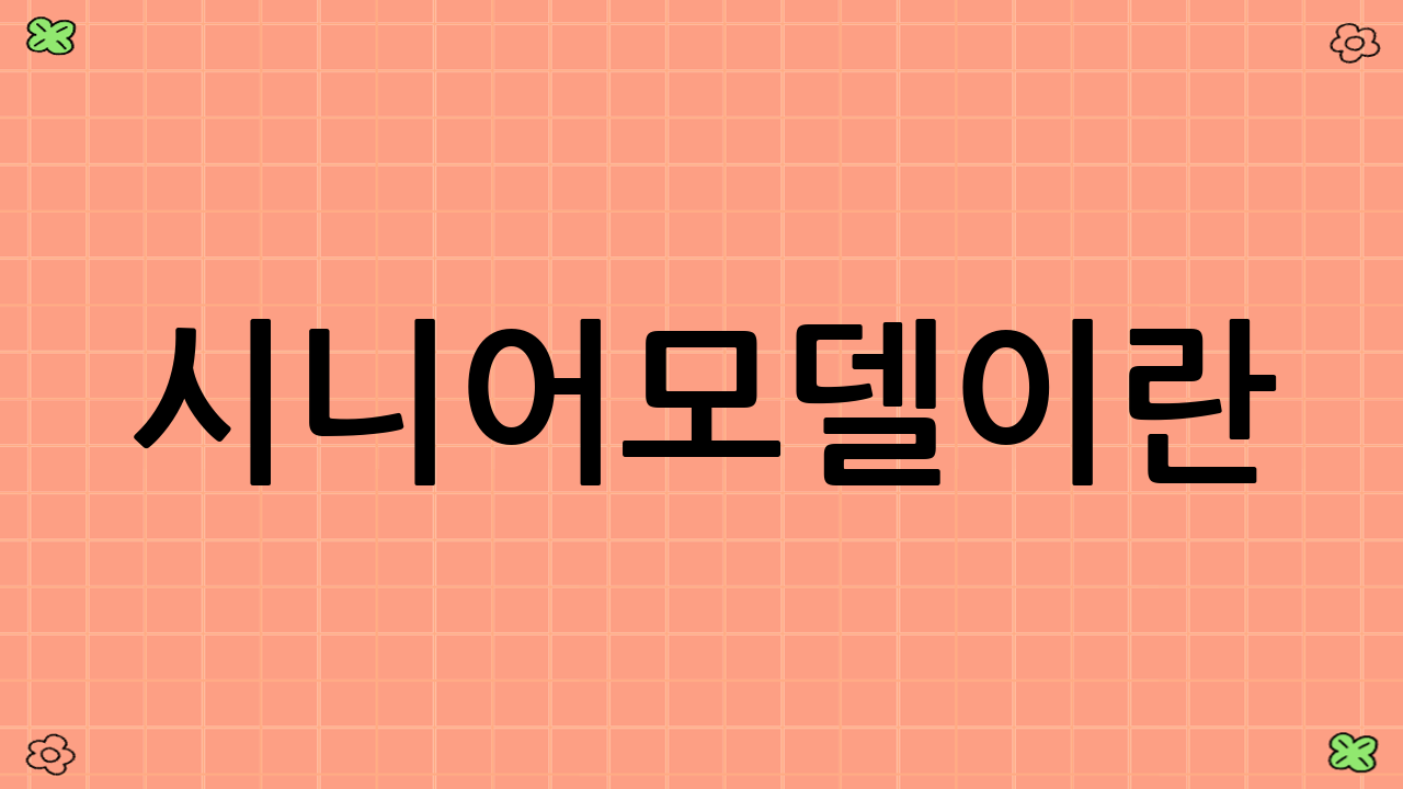 시니어모델이란?