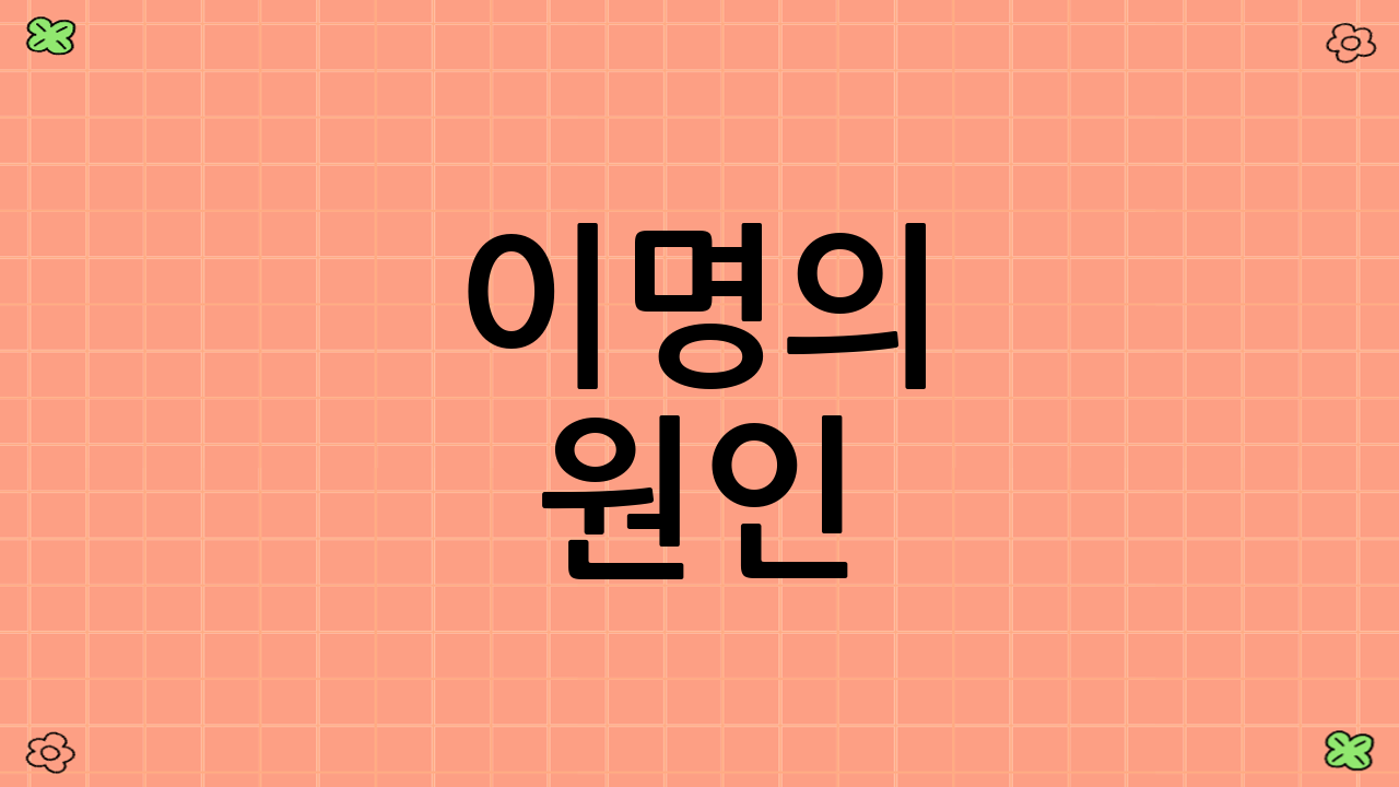 이명의 원인