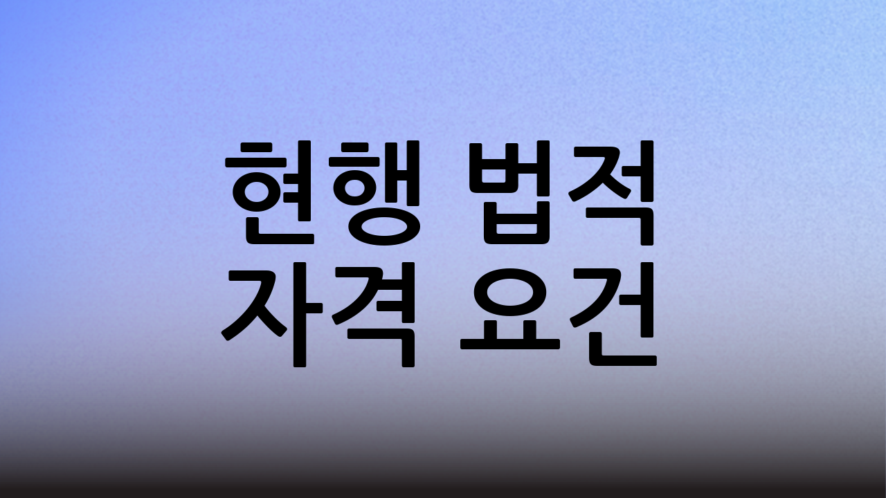 현행 법적 자격 요건