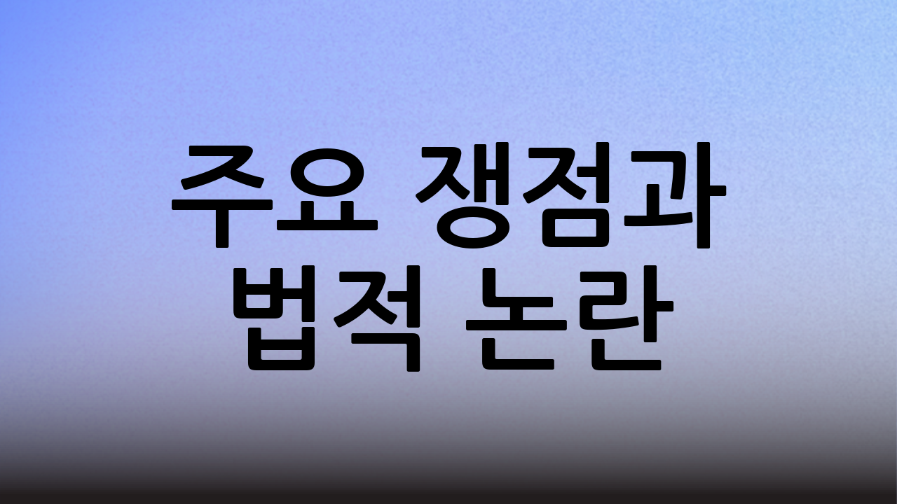 주요 쟁점과 법적 논란