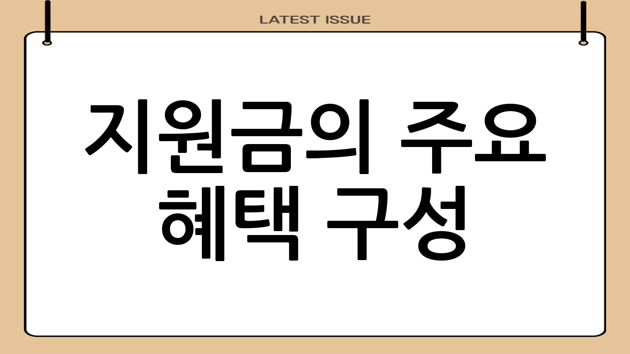 지원금의 주요 혜택 구성