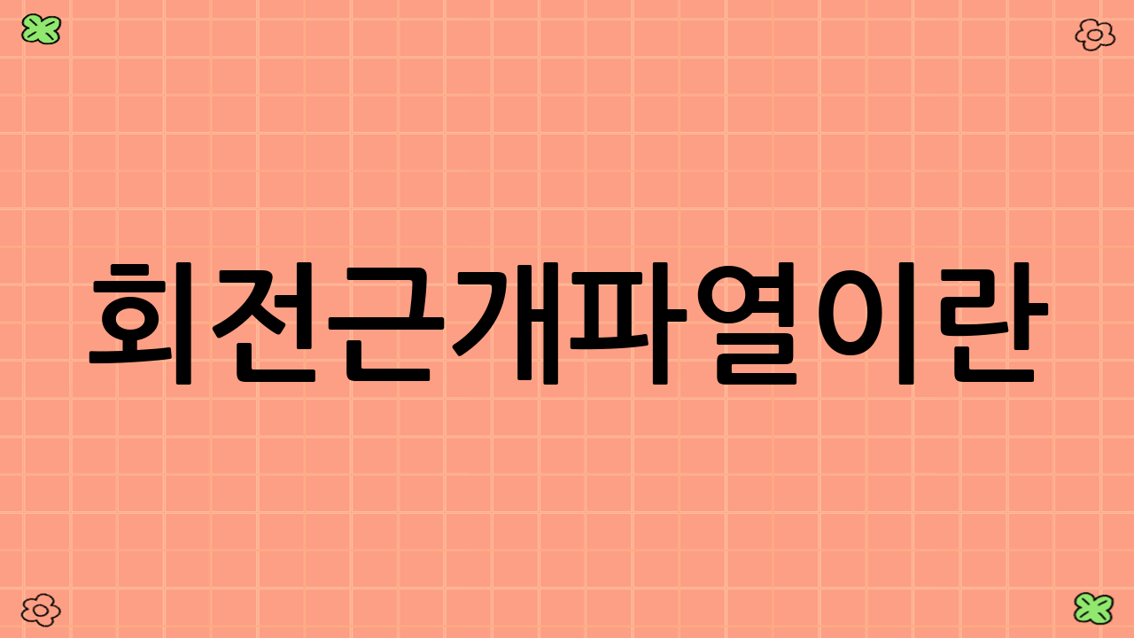 회전근개파열이란?