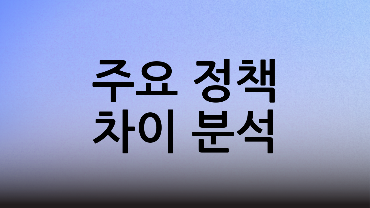 주요 정책 차이 분석