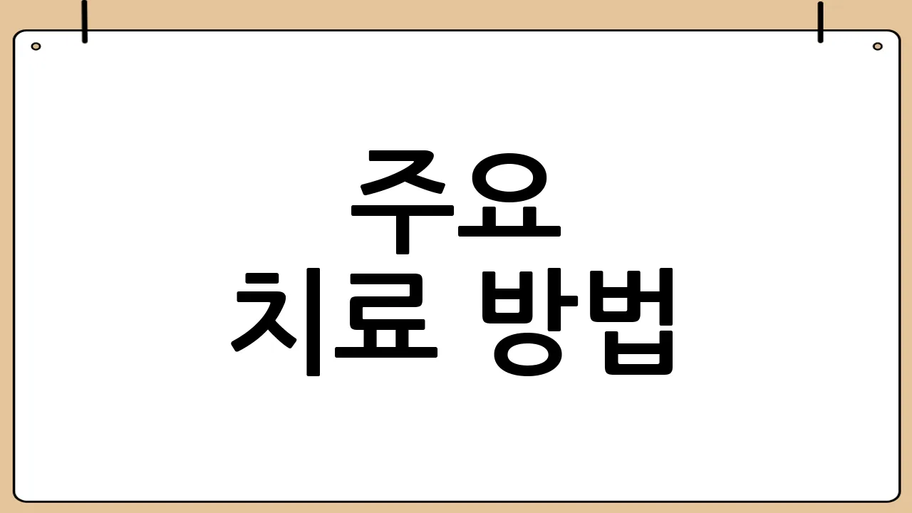 주요 치료 방법