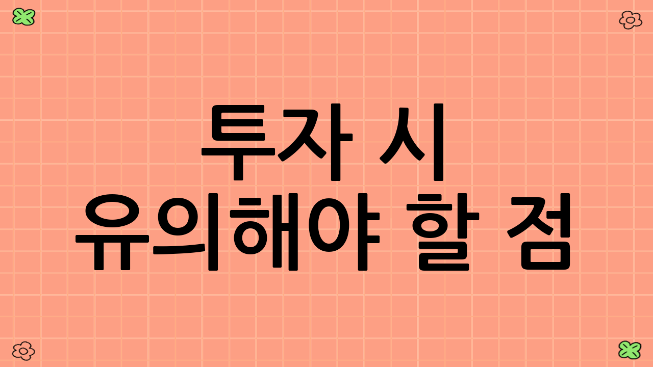 투자 시 유의해야 할 점
