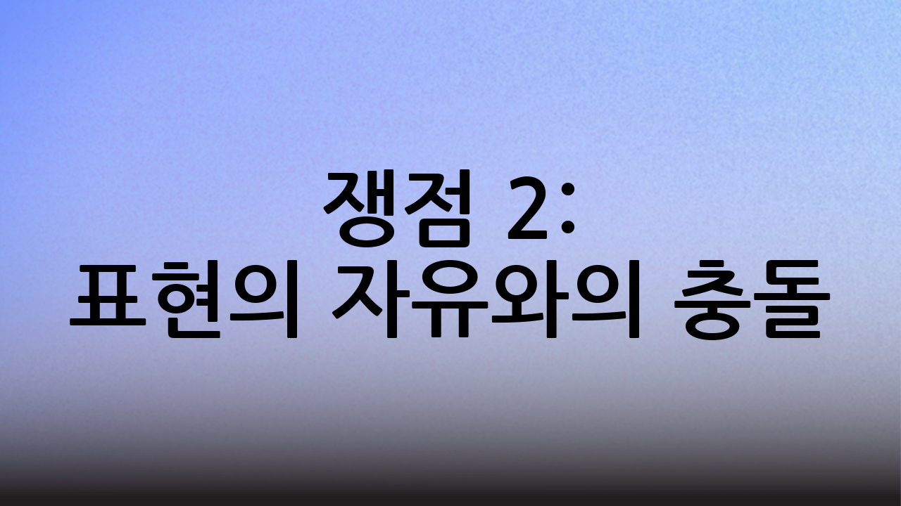 쟁점 2: 표현의 자유와의 충돌