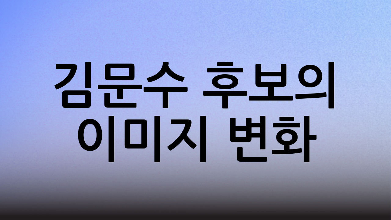 김문수 후보의 이미지 변화