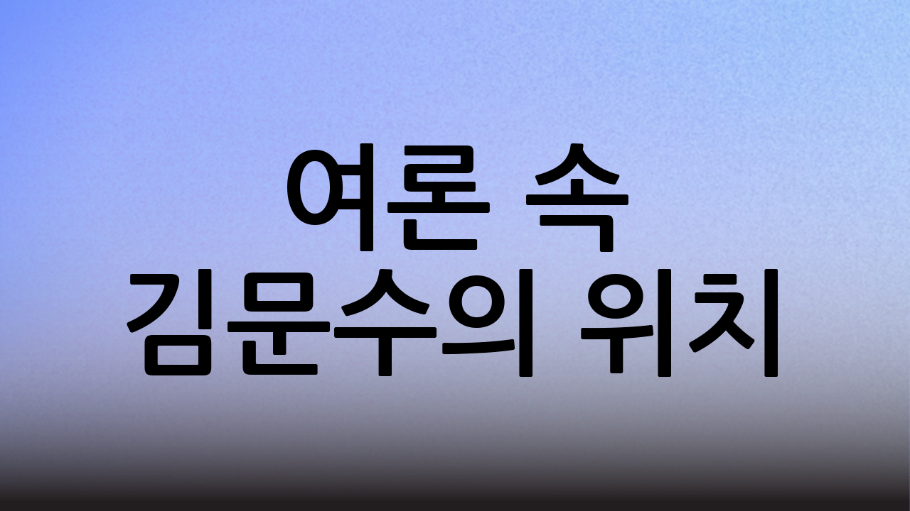 여론 속 김문수의 위치