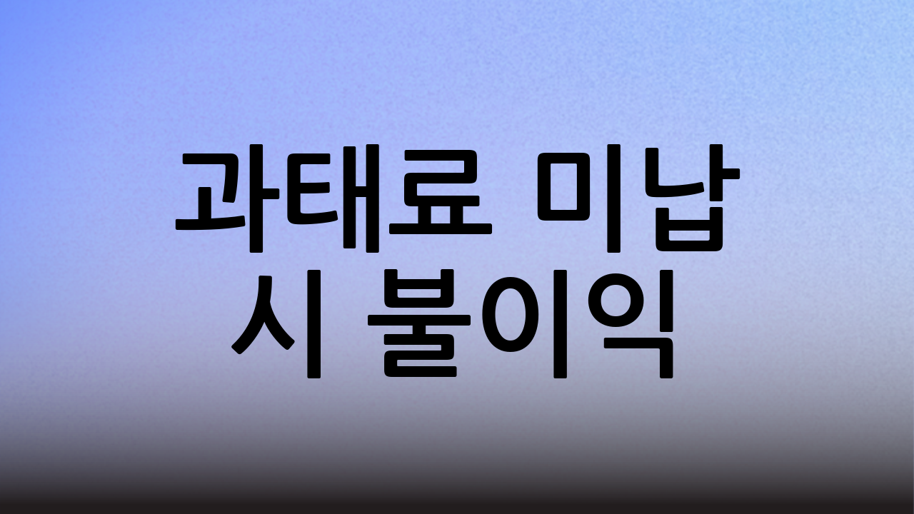 과태료 미납 시 불이익