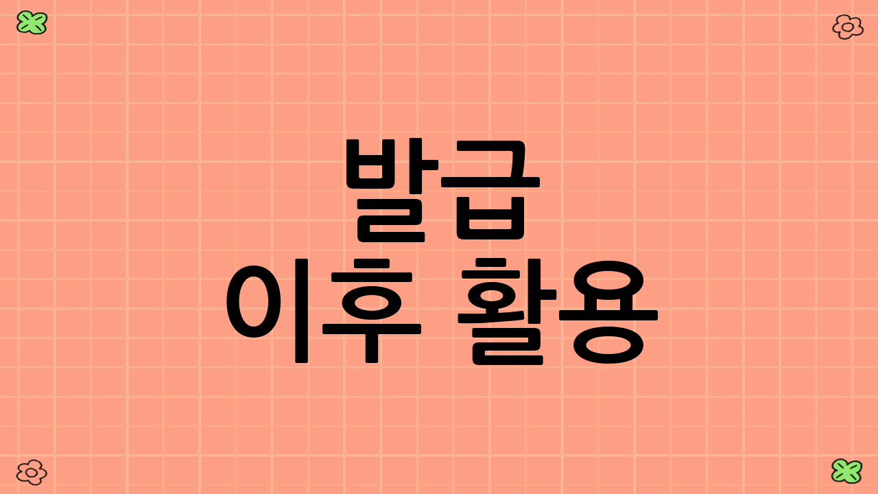 발급 이후 활용