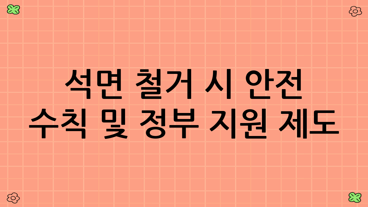 석면 철거 시 안전 수칙 및 정부 지원 제도