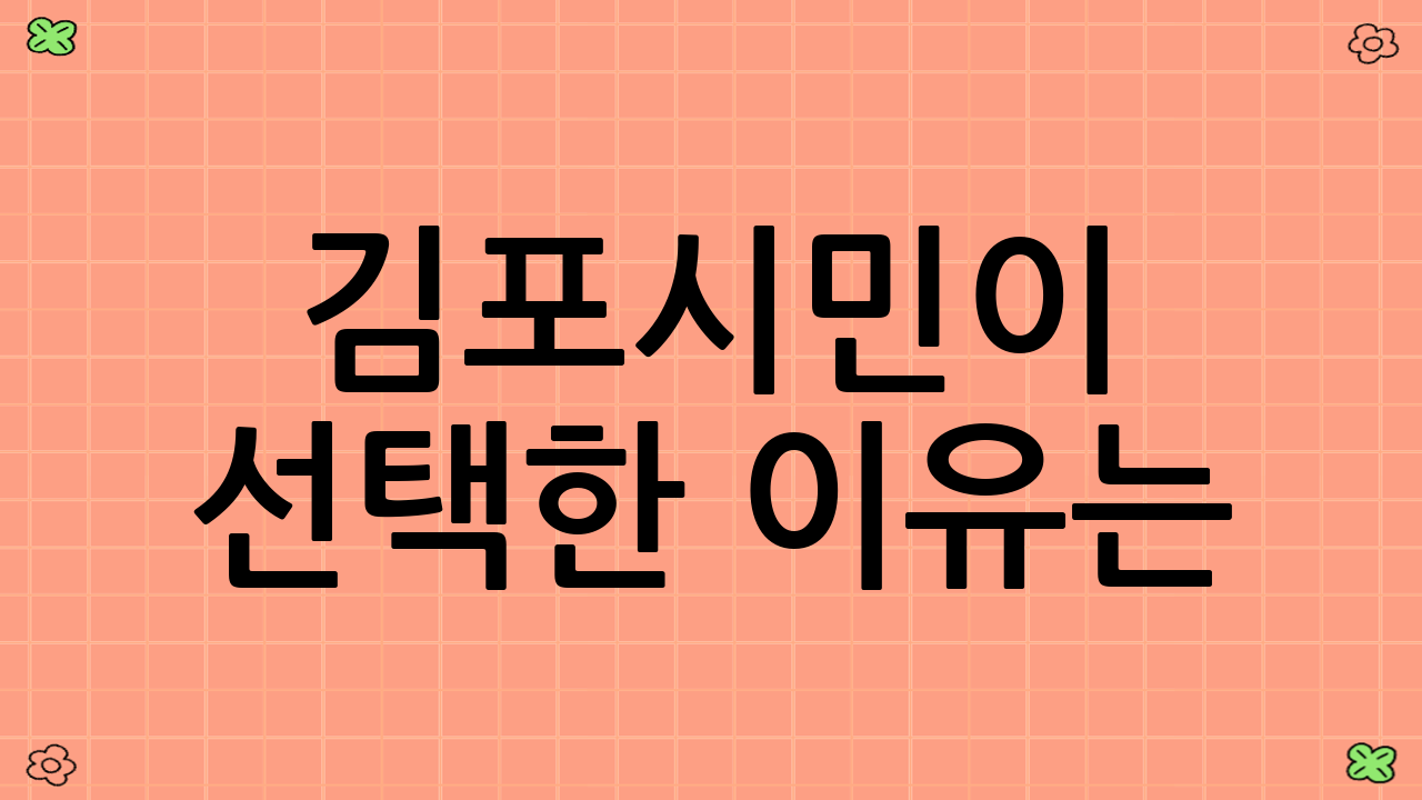김포시민이 선택한 이유는?