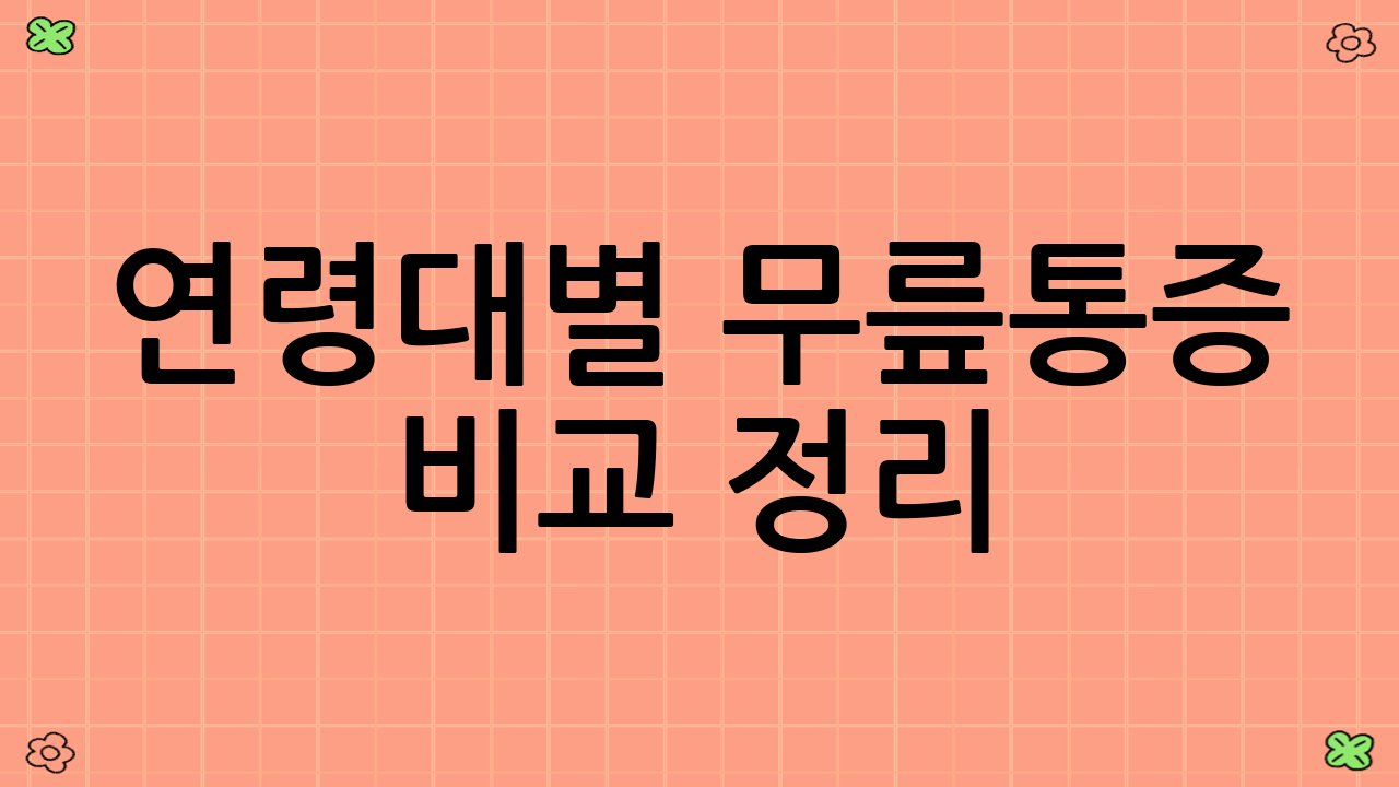 연령대별 무릎통증 비교 정리