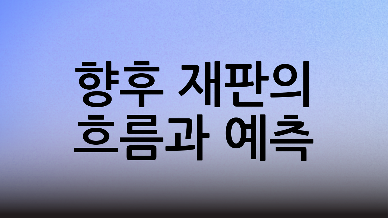 향후 재판의 흐름과 예측