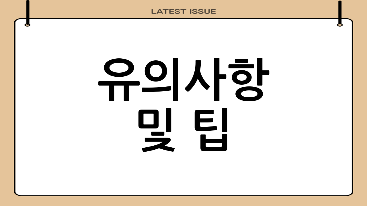 유의사항 및 팁