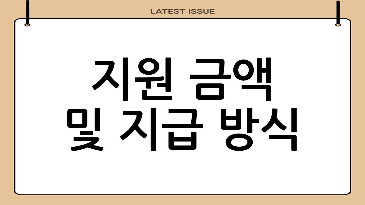 지원 금액 및 지급 방식
