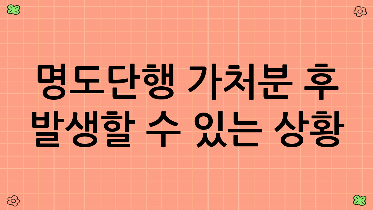 명도단행 가처분 후 발생할 수 있는 상황