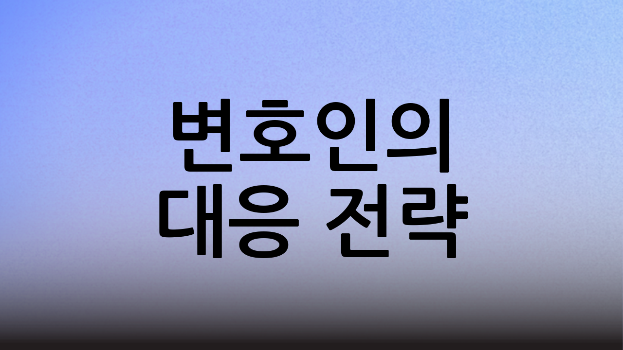 변호인의 대응 전략
