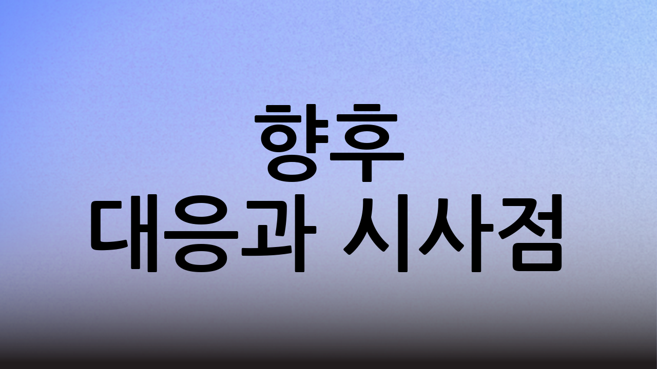 향후 대응과 시사점