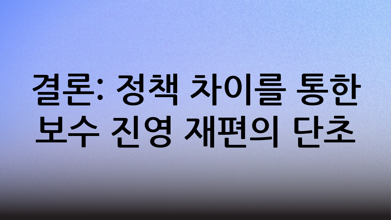 결론: 정책 차이를 통한 보수 진영 재편의 단초
