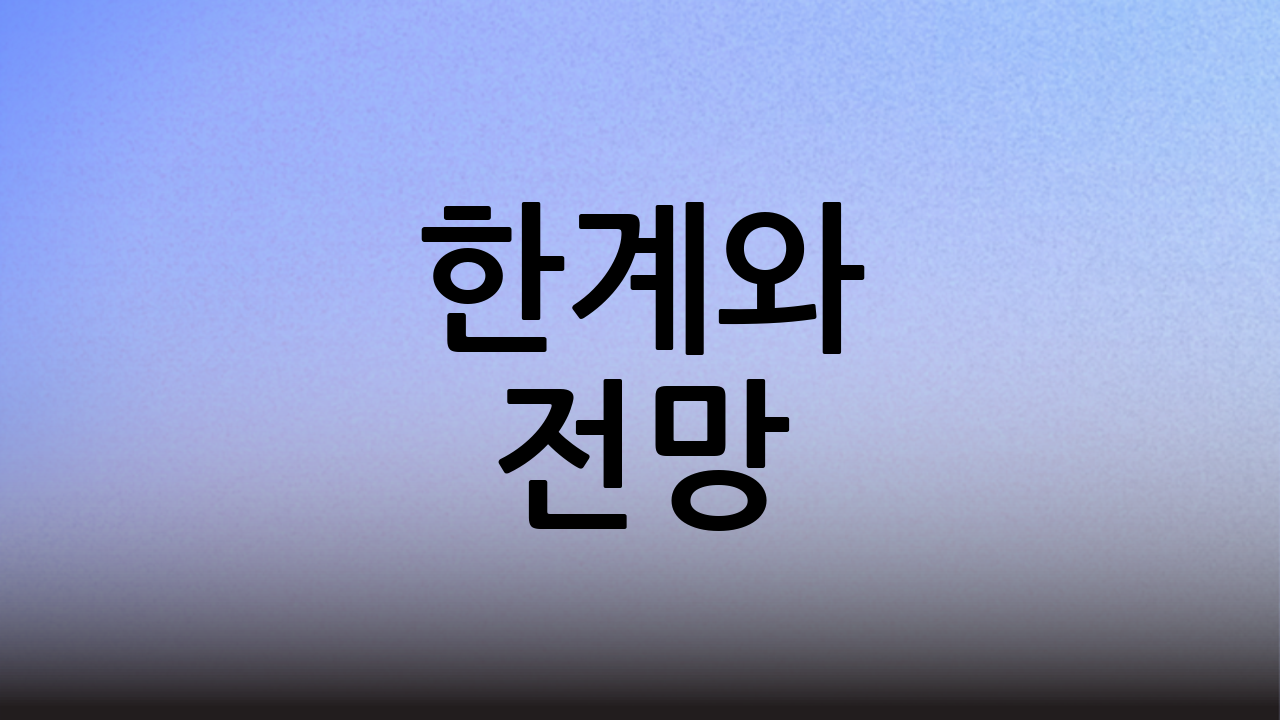 한계와 전망