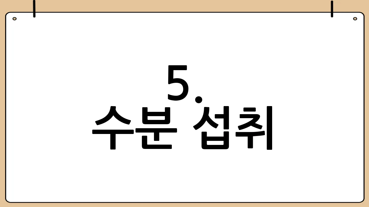 5. 수분 섭취
