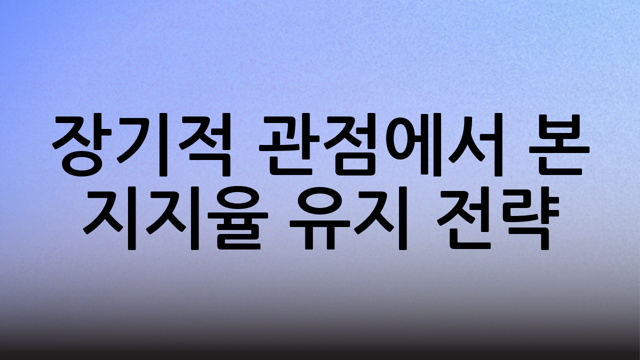 장기적 관점에서 본 지지율 유지 전략
