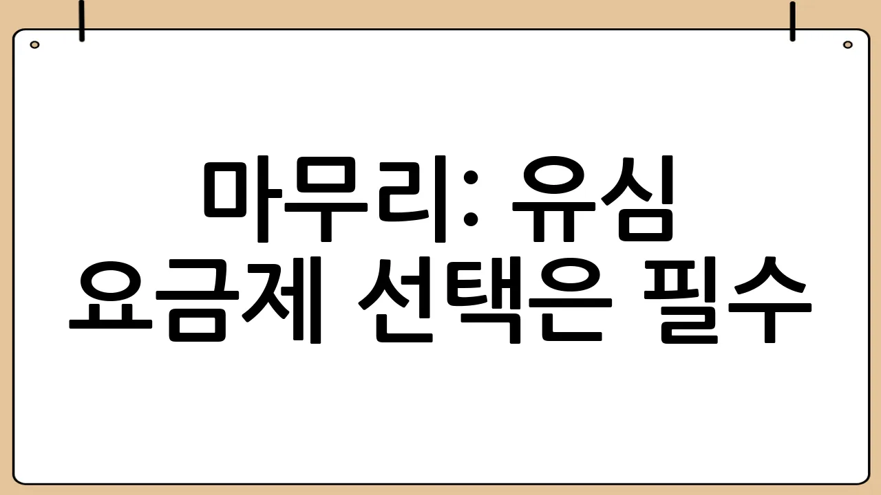 마무리: 유심 요금제 선택은 필수