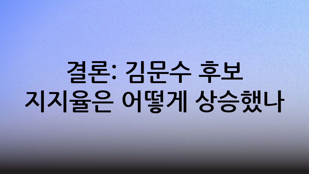 결론: 김문수 후보 지지율은 어떻게 상승했나?