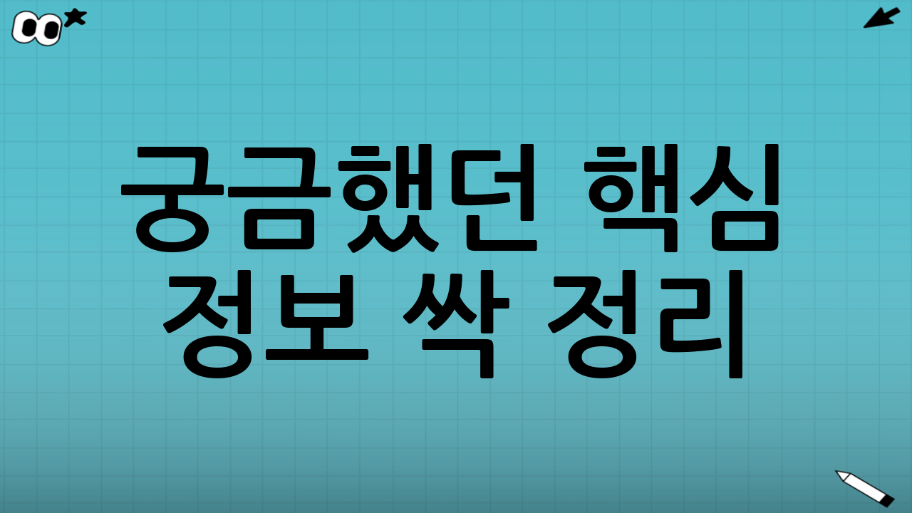 💡 궁금했던 핵심 정보 싹 정리!