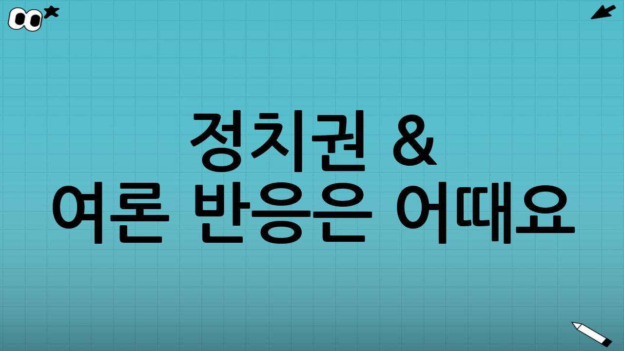 🗳 정치권 & 여론 반응은 어때요?