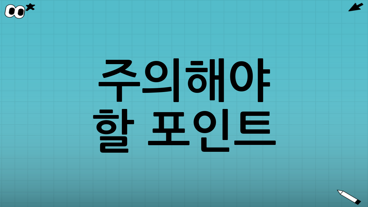주의해야 할 포인트! 놓치지 마세요⚠️