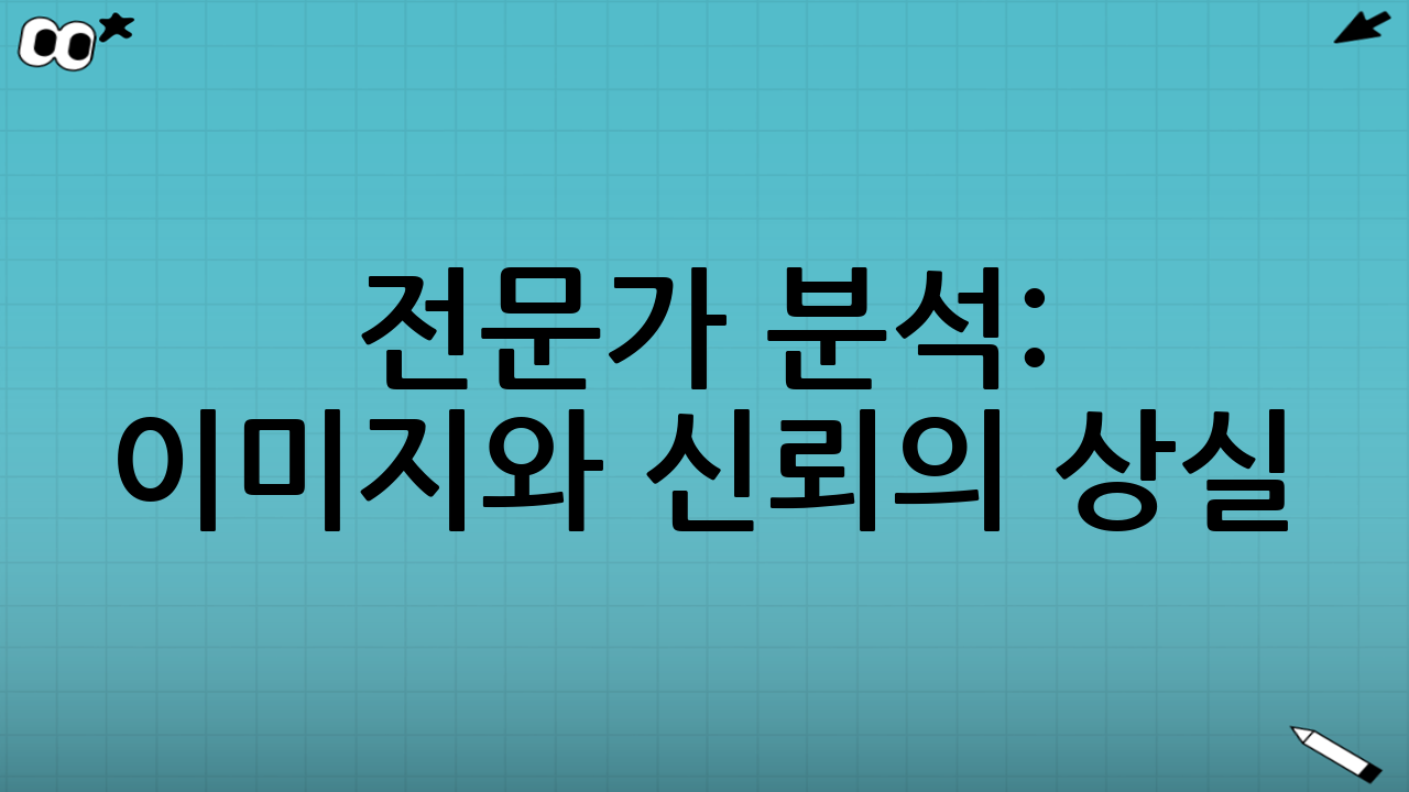 전문가 분석: 이미지와 신뢰의 상실
