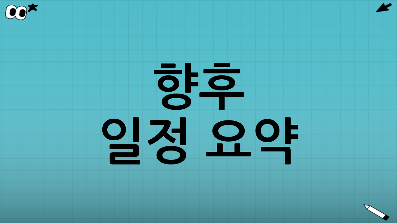 향후 일정 요약