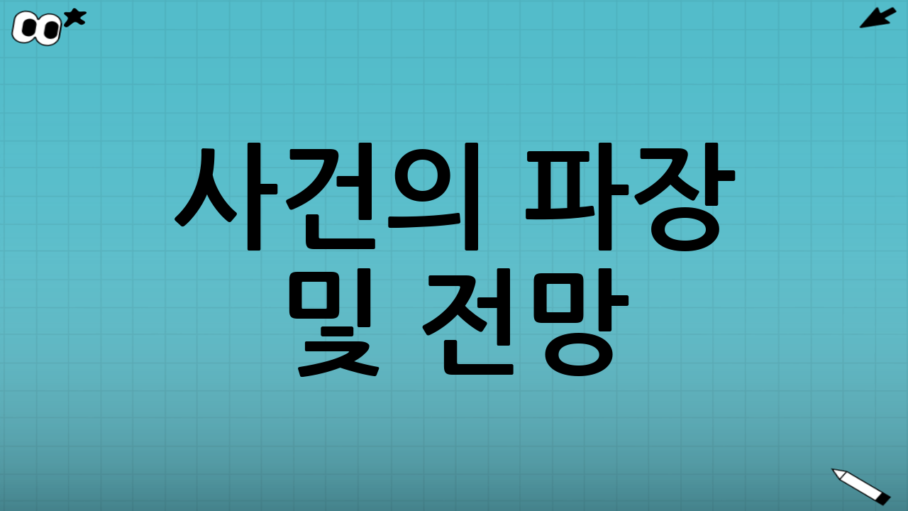 사건의 파장 및 전망