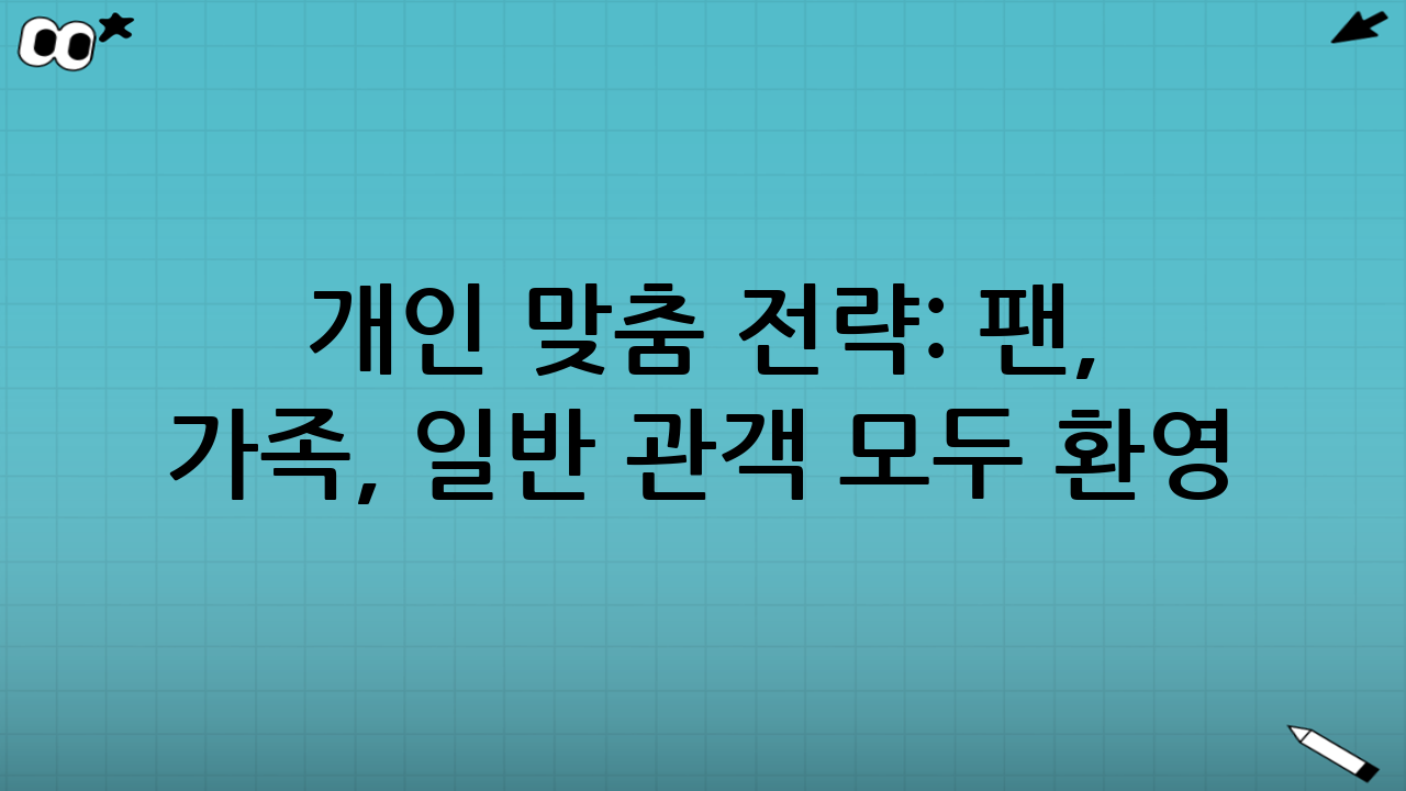 🎯 개인 맞춤 전략: 팬, 가족, 일반 관객 모두 환영!