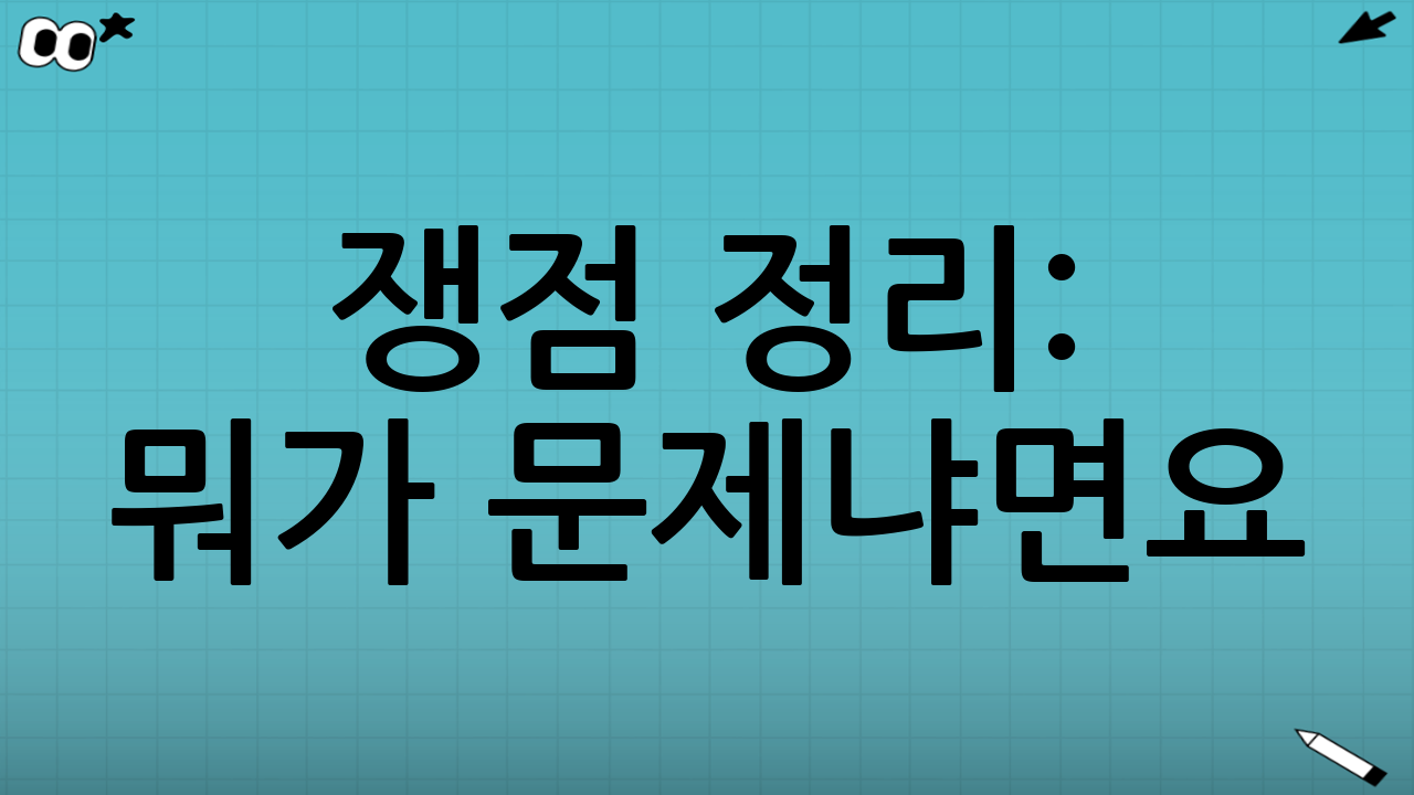 ⚠️ 쟁점 정리: 뭐가 문제냐면요...