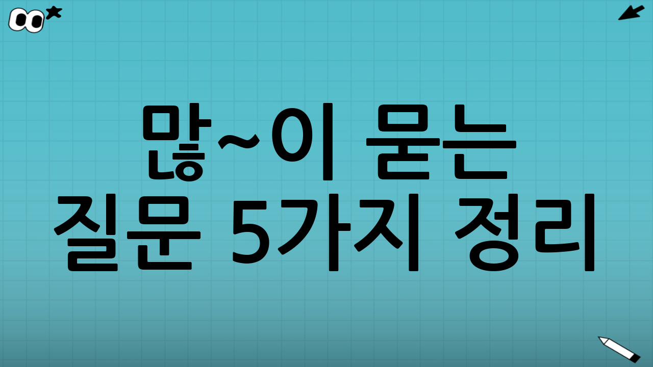 ❓ 많~이 묻는 질문 5가지 정리!