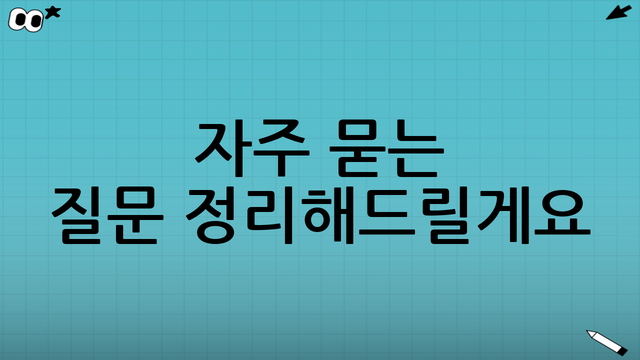 자주 묻는 질문 정리해드릴게요!