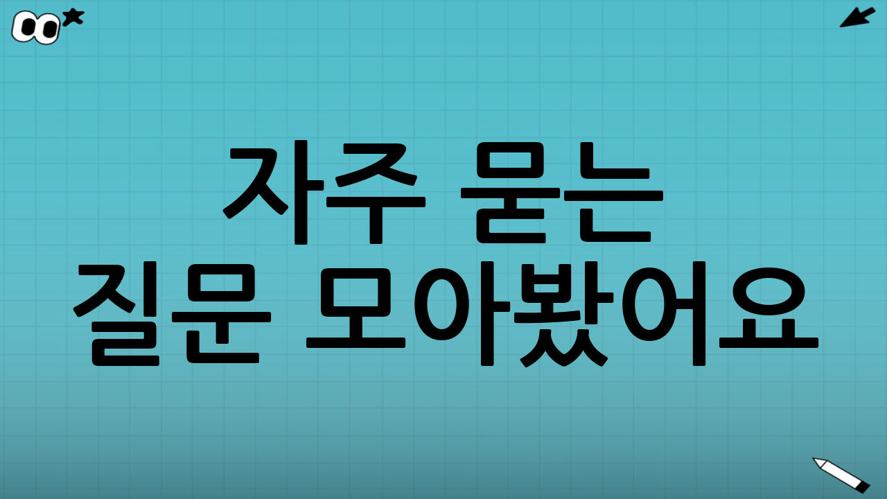 자주 묻는 질문 모아봤어요 🔍