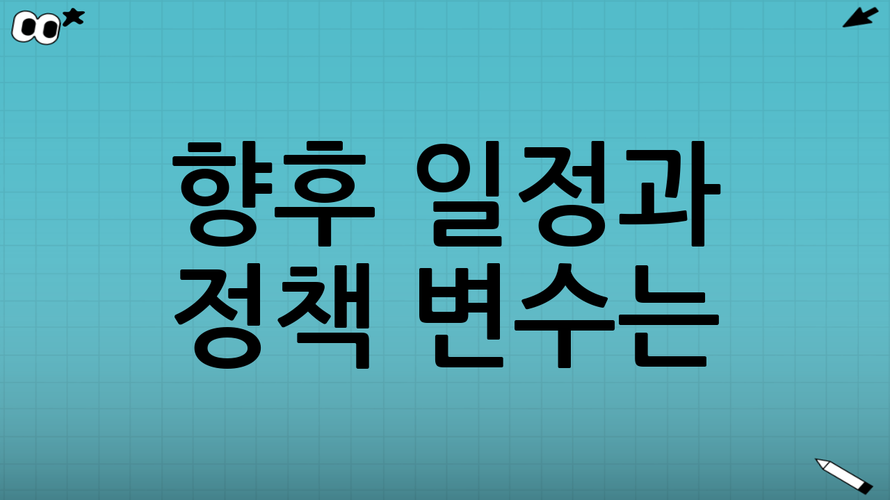 향후 일정과 정책 변수는? 체크 필수!