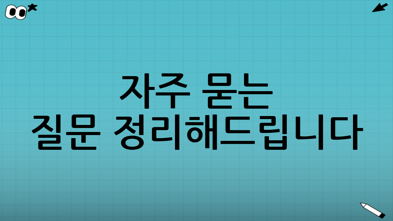 🙋 자주 묻는 질문 정리해드립니다