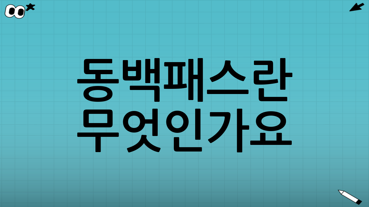 동백패스란 무엇인가요?